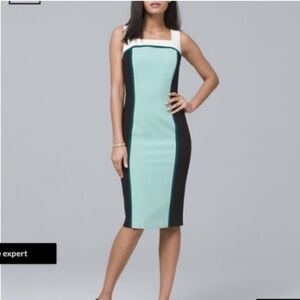 White House Black Market Colorblock Sheeth Dress Size 4
